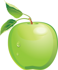 Apple Fruit Icon with a Water Drop Png