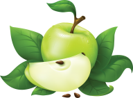 Beautiful Apple with Leaves