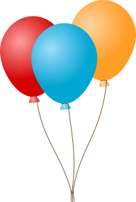 Blue Red and Yellow Balloons Icon