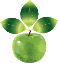 Clipart Apple With Three Leaves Png