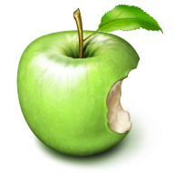 Green Bitten Apple Png for Free Download