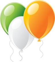 Green white and Orange Balloon Png