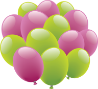 Lavender and Green Balloons Png