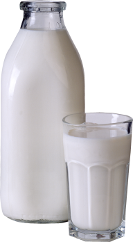 milk bottel with milk & glass free png download