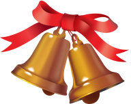 Png Christmas Bell with Red Ribbon Knotted