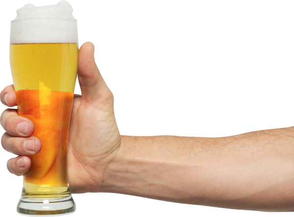 beer on hand hold  glass free png download