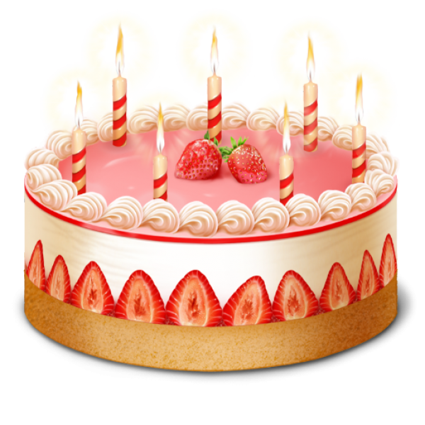 candle strawberry cake free clipart download