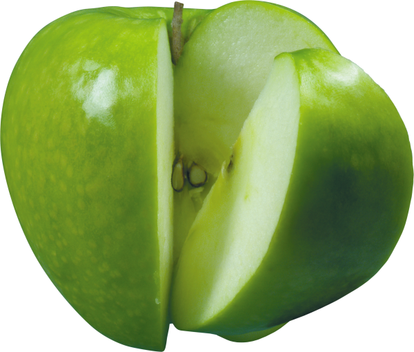 Green Apple Png with cutted Piece