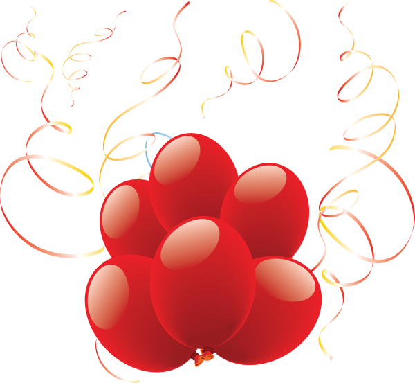 Red Balloon With Ribbons Png