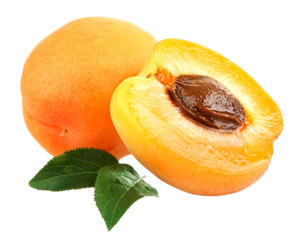 Sliced Apricot Png With Apricot Leaves