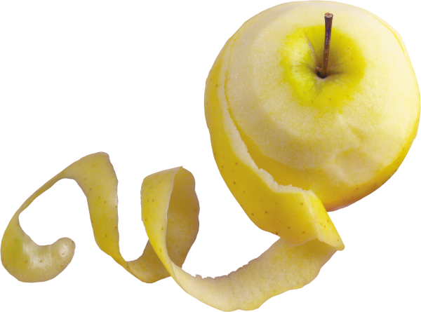 Yellow Apple png with half skin