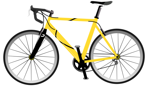 yellow frame bicycle free clipart download