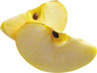 Two Sliced Yellow Apple Png