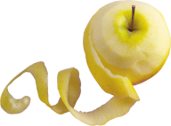 Yellow Apple png with half skin